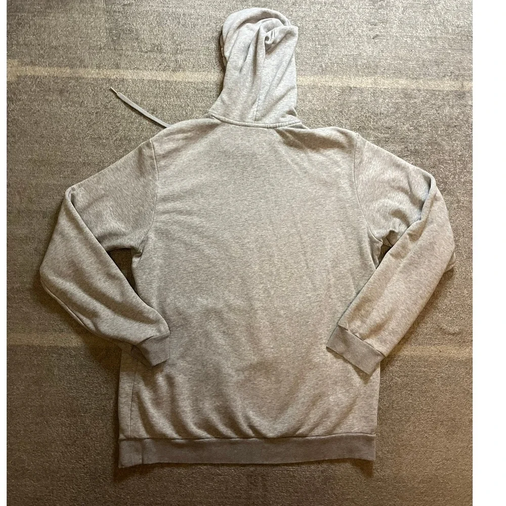 Adidas Essentials Big Logo Hoodie Mens Large Grey Black Pullover Athleisure